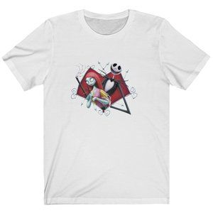 Jack and Sally " Love Never Dies" White Tee